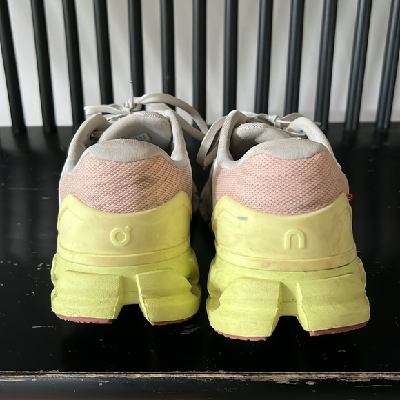 On Cloud Women's Athletic Shoes - White, Pink, Green - Picture 3 of 7